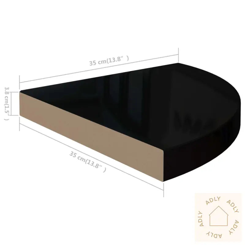 Flytende Vegghyller 4 Stk Høyglans Svart 35X35X3,8 Cm Mdf