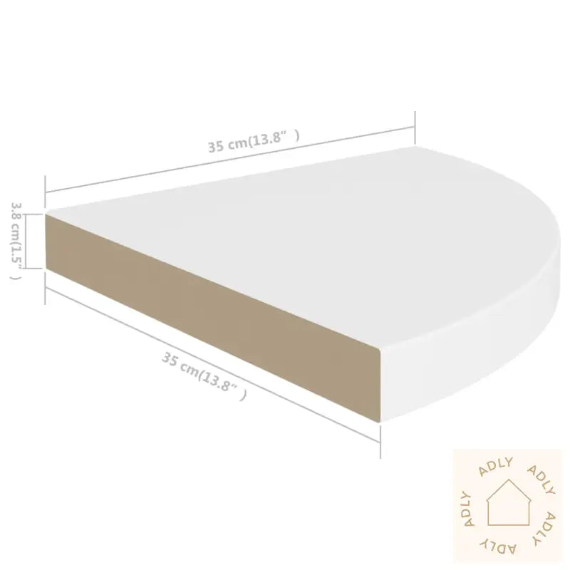 Flytende Vegghyller 2 Stk Hvit 35X35X3,8 Cm Mdf