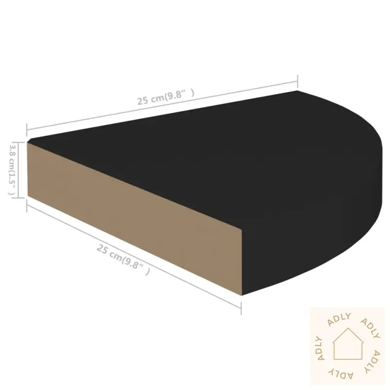 Flytende Vegghyller 4 Stk Svart 25X25X3,8 Cm Mdf