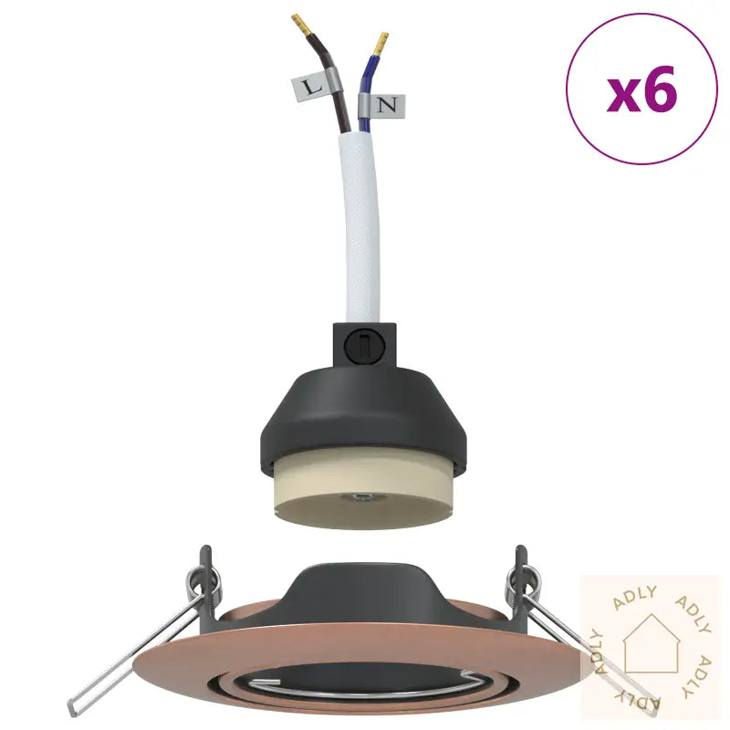 Innfelte Spotlights 6 Stk Runde Gu10 Kobber Ø90 Mm Stål