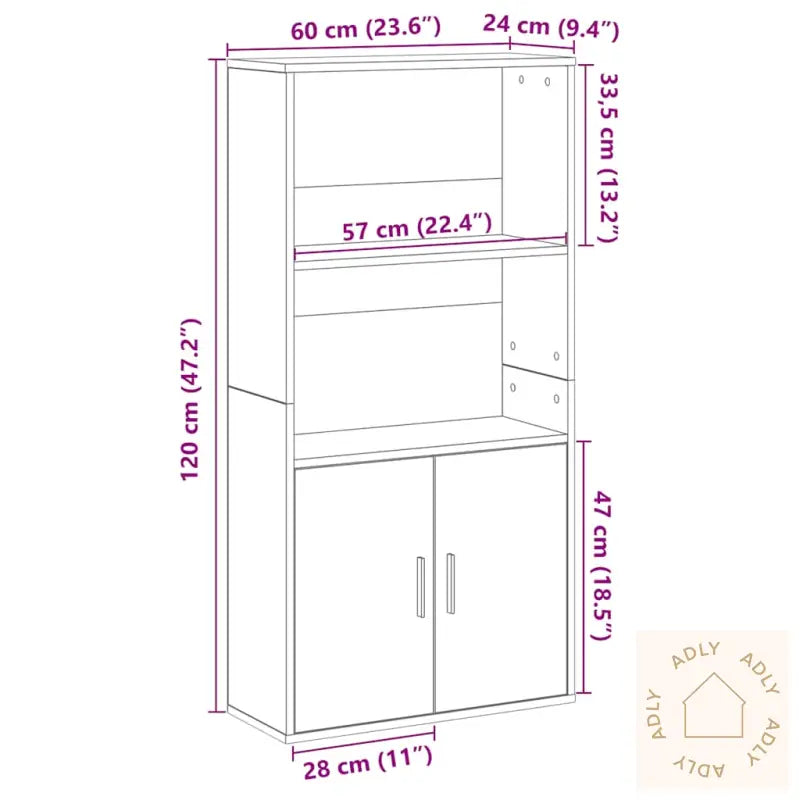 Bokhylle Gammelt Tre 60X24X120 Cm Konstruert Tre
