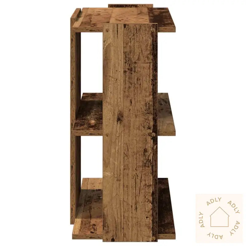 Bokhylle 3 Etasjer Gammelt Tre 60X30X60 Cm Konstruert Tre
