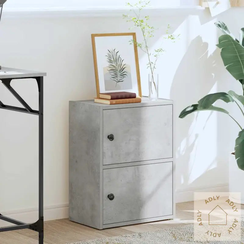 Bokhylle Betonggrå 40X24X52 Cm Konstruert Tre