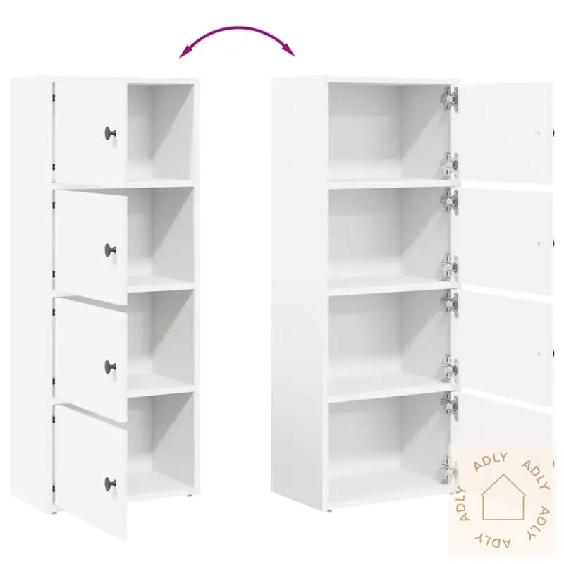 Bokhylle Hvit 40X24X102 Cm Konstruert Tre