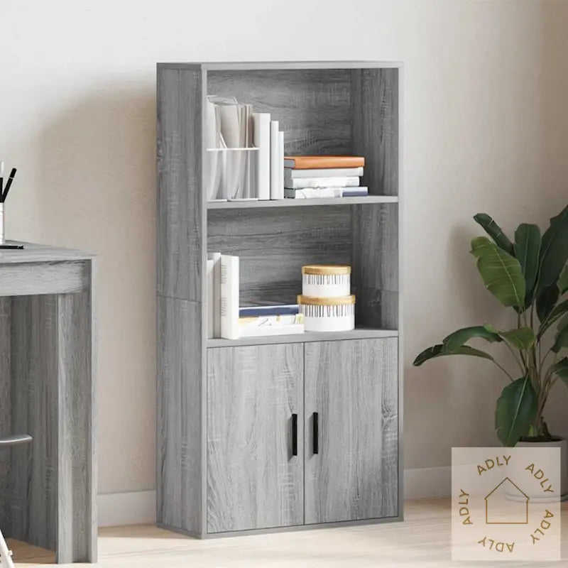 Bokhylle Grå Sonoma 60X24X120 Cm Konstruert Tre