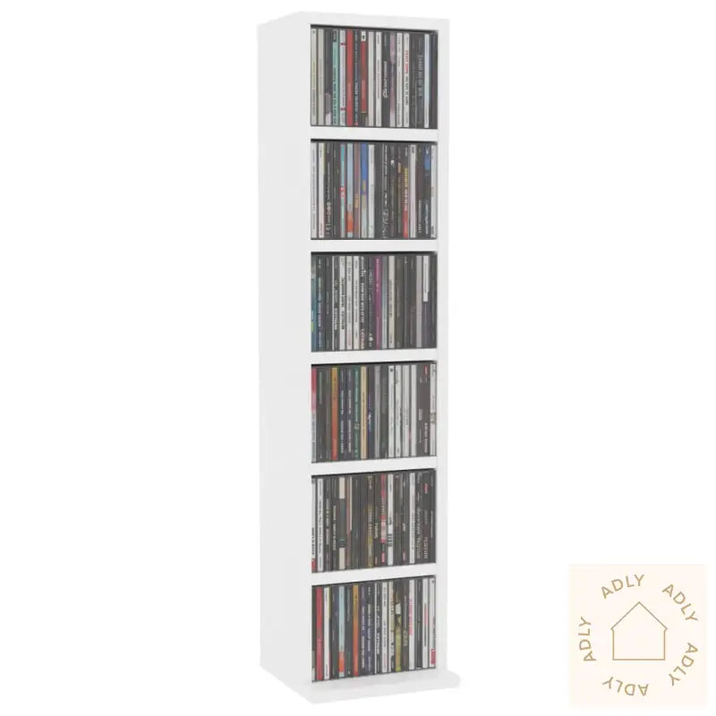 Cd-Skap Hvit 21X20X88 Cm Konstruert Tre