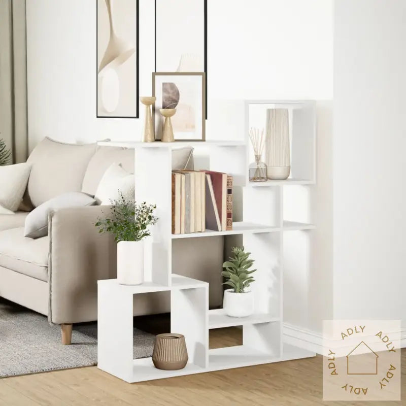 Romdeler Bokhylle Hvit 92X29X112 Cm Konstruert Tre