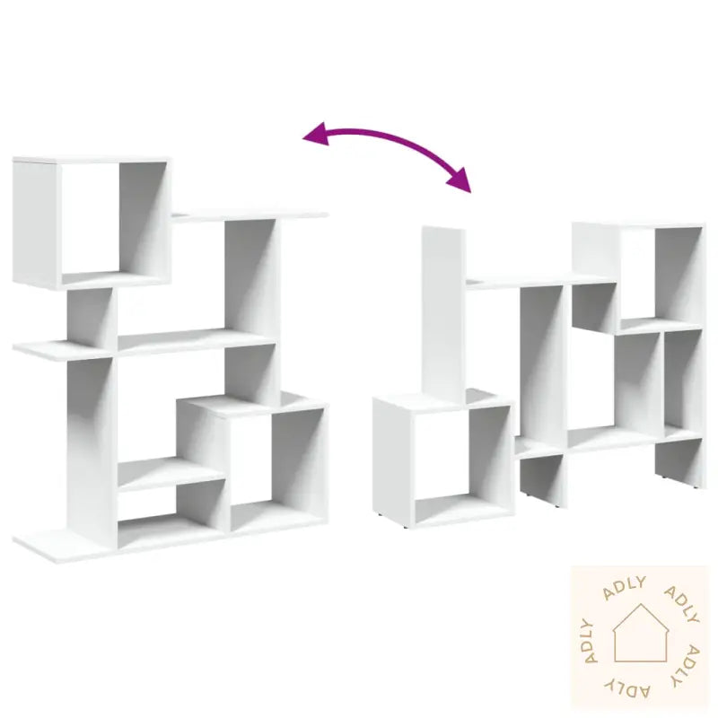 Romdeler Bokhylle Hvit 92X29X112 Cm Konstruert Tre