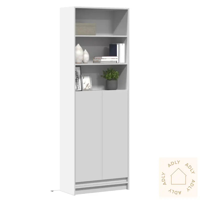 Garderobe Med Led Hvit 69X32,5X200 Cm Konstruert Tre
