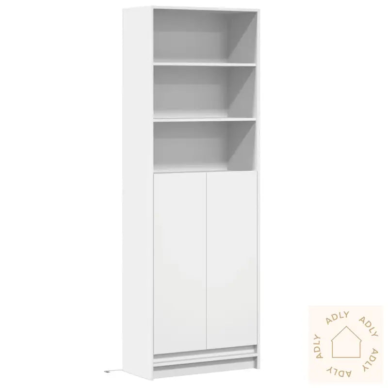Garderobe Med Led Hvit 69X32,5X200 Cm Konstruert Tre