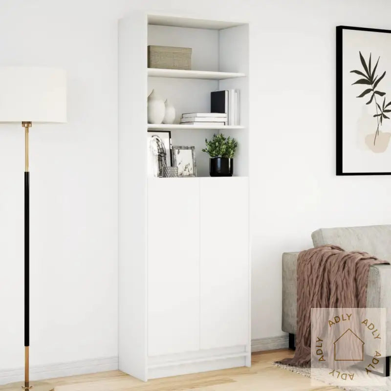 Garderobe Med Led Hvit 69X32,5X200 Cm Konstruert Tre