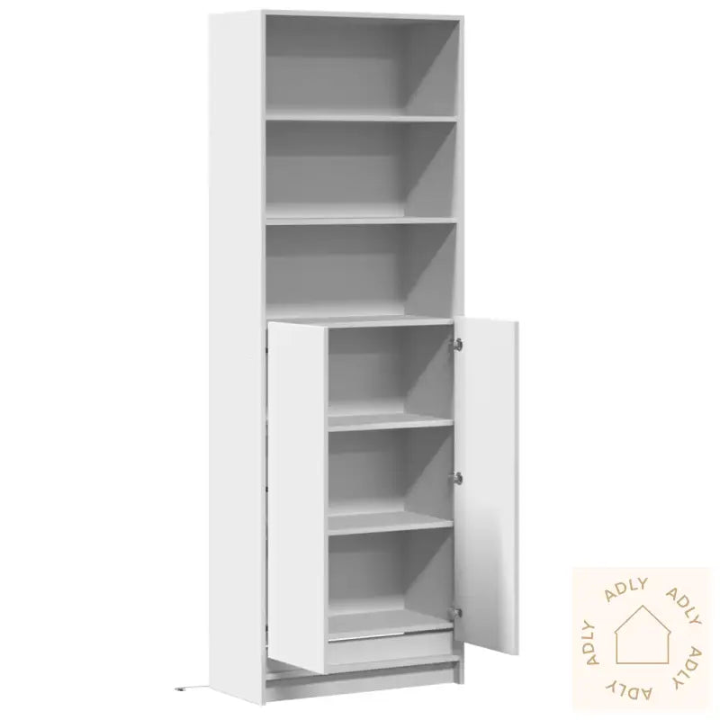Garderobe Med Led Hvit 69X32,5X200 Cm Konstruert Tre