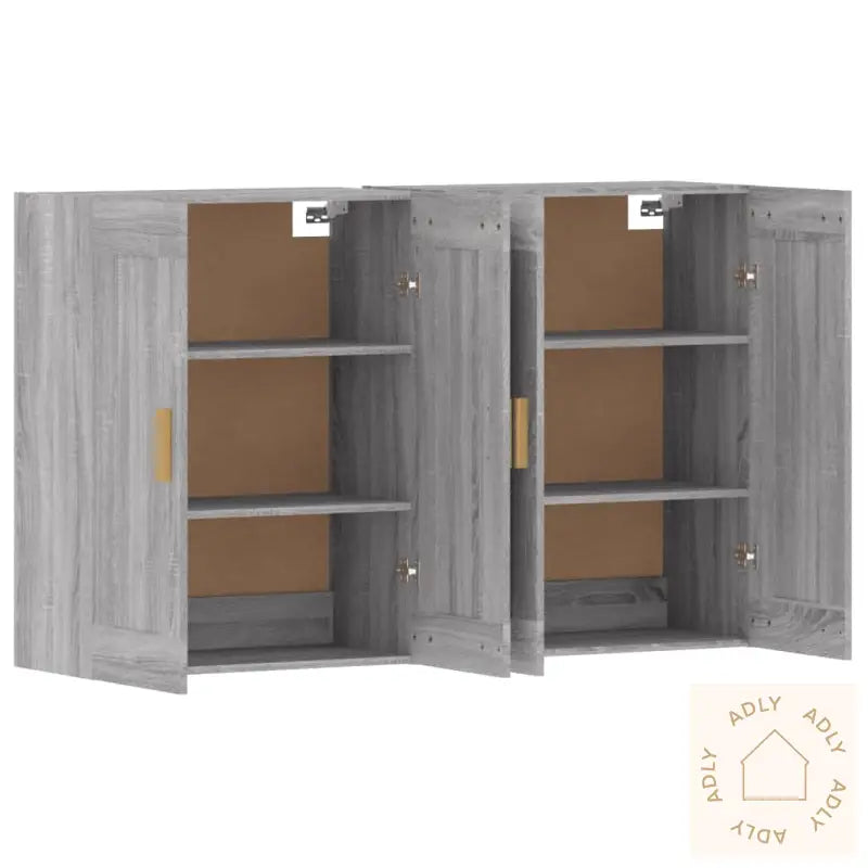 Veggskap 2 Stk Grå Sonoma Konstruert Tre