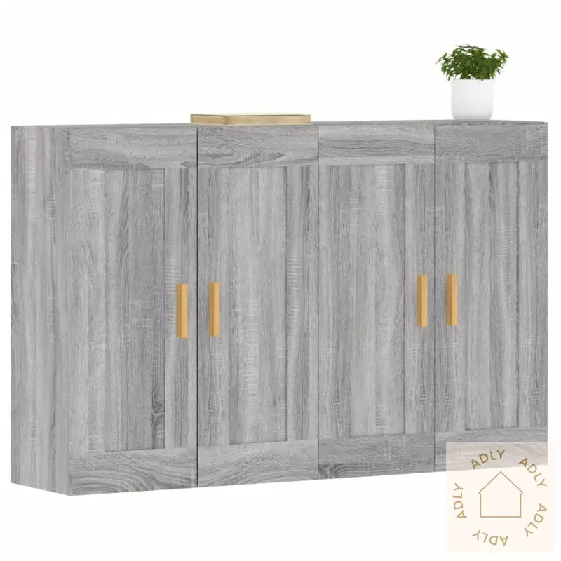 Veggskap 2 Stk Grå Sonoma Konstruert Tre