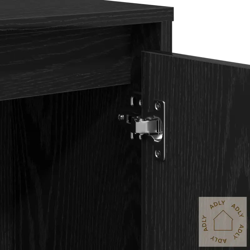 Sideboard I Svart Eik 102X33X75 Cm I Konstruert Tre