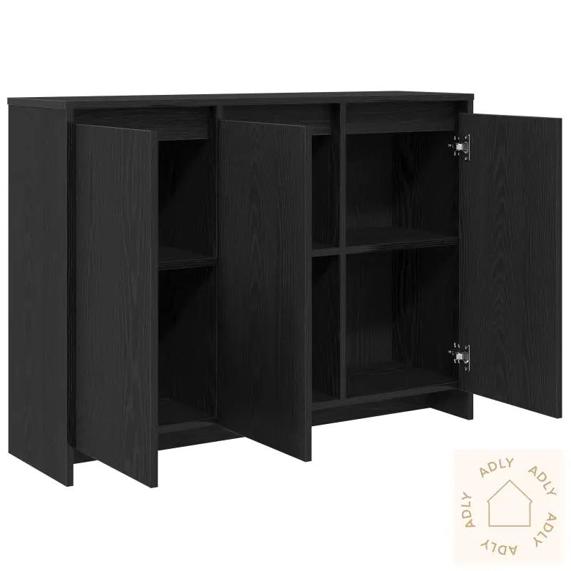 Sideboard I Svart Eik 102X33X75 Cm I Konstruert Tre