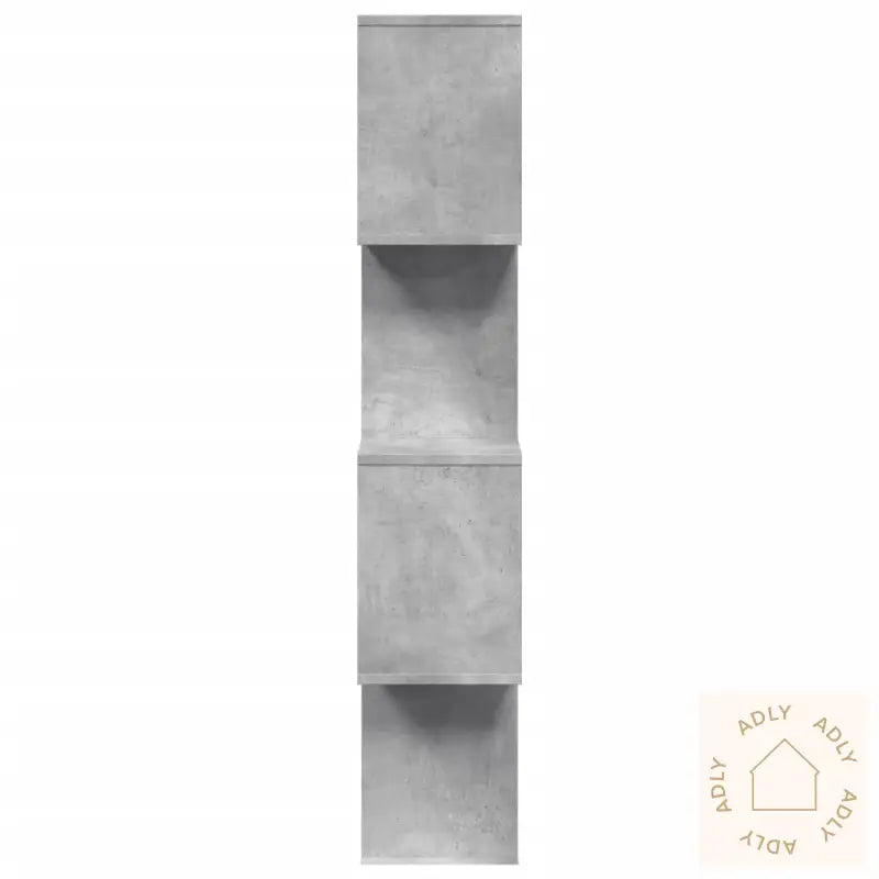Romdeler Bokhylle 4 Lag Betonggrå 70X24X129 Cm Konstruert Tre