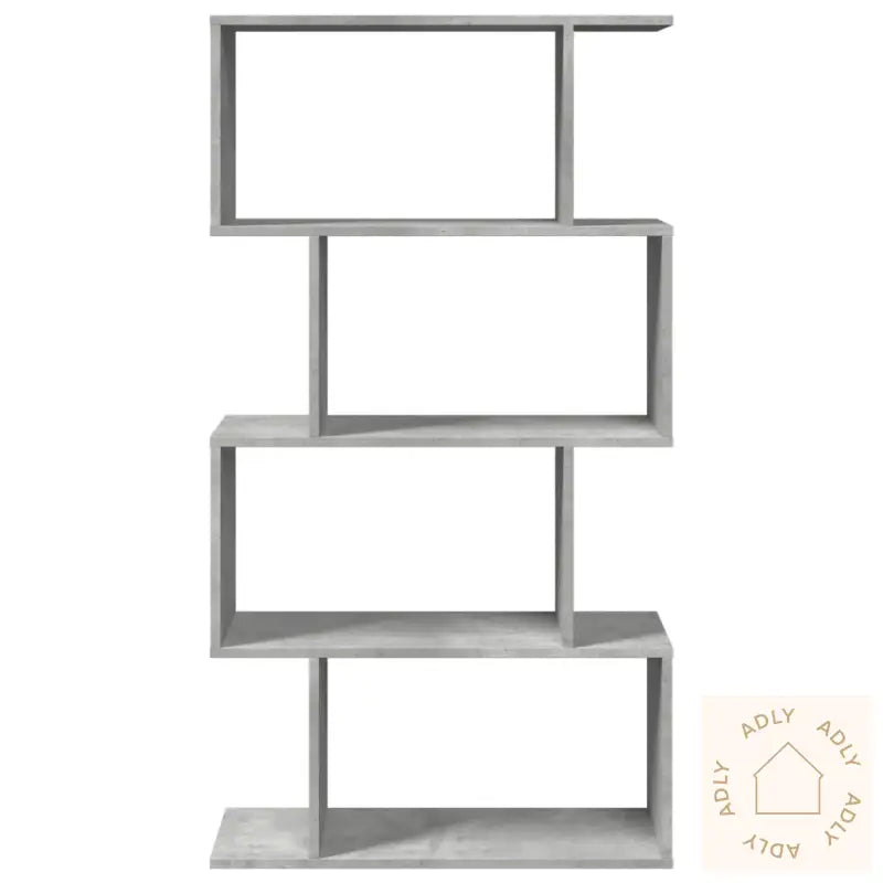 Romdeler Bokhylle 4 Lag Betonggrå 70X24X129 Cm Konstruert Tre