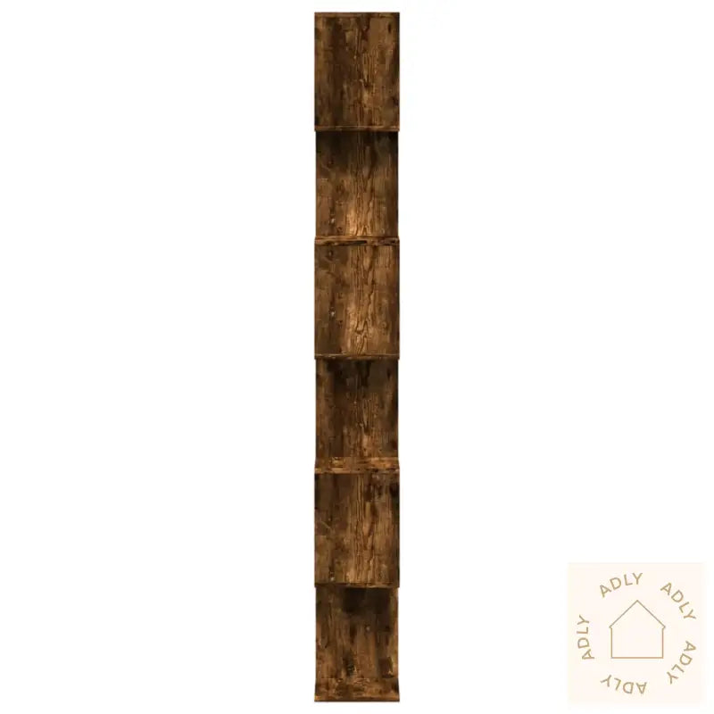 Romdeler Bokhylle 6 Lag Røkt Eik 70X24X193 Cm Konstruert Tre