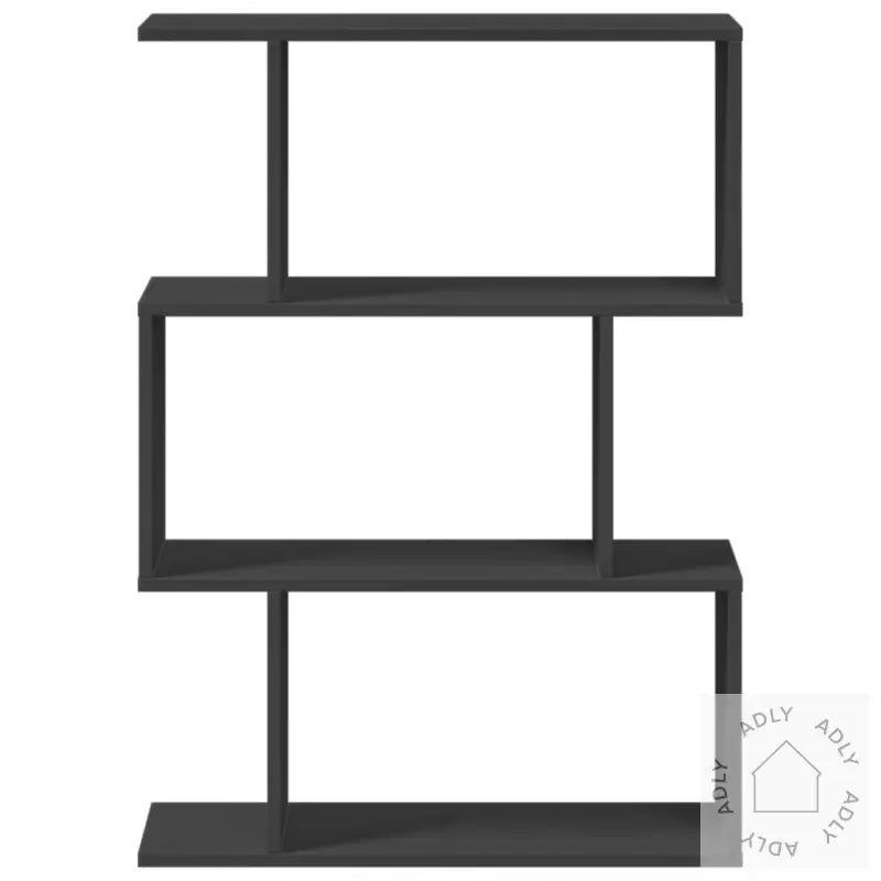 Romdeler Bokhylle 3 Etasjer Svart 70X24X97 Cm Konstruert Tre