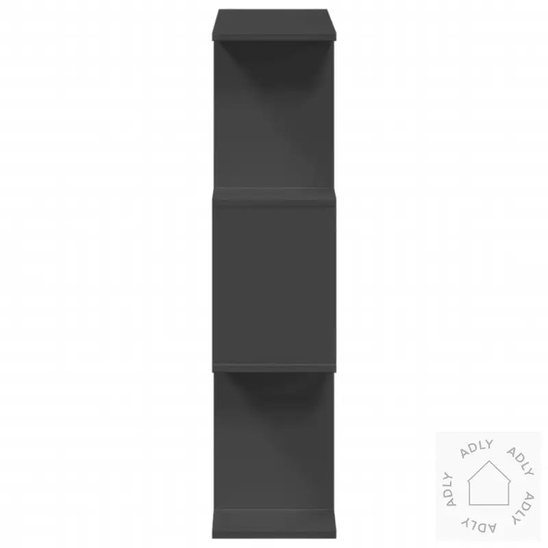 Romdeler Bokhylle 3 Etasjer Svart 70X24X97 Cm Konstruert Tre