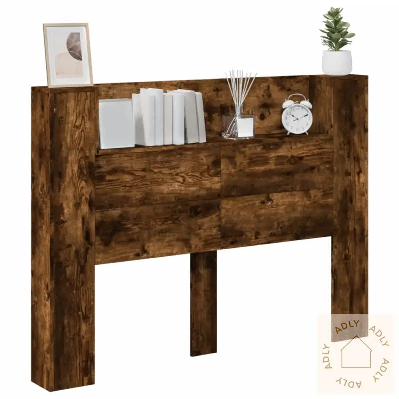 Hodegavl Skap Med Led Røkt Eik 140X16,5X103,5 Cm