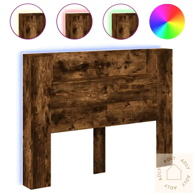 Hodegavl Skap Med Led Røkt Eik 140X16,5X103,5 Cm