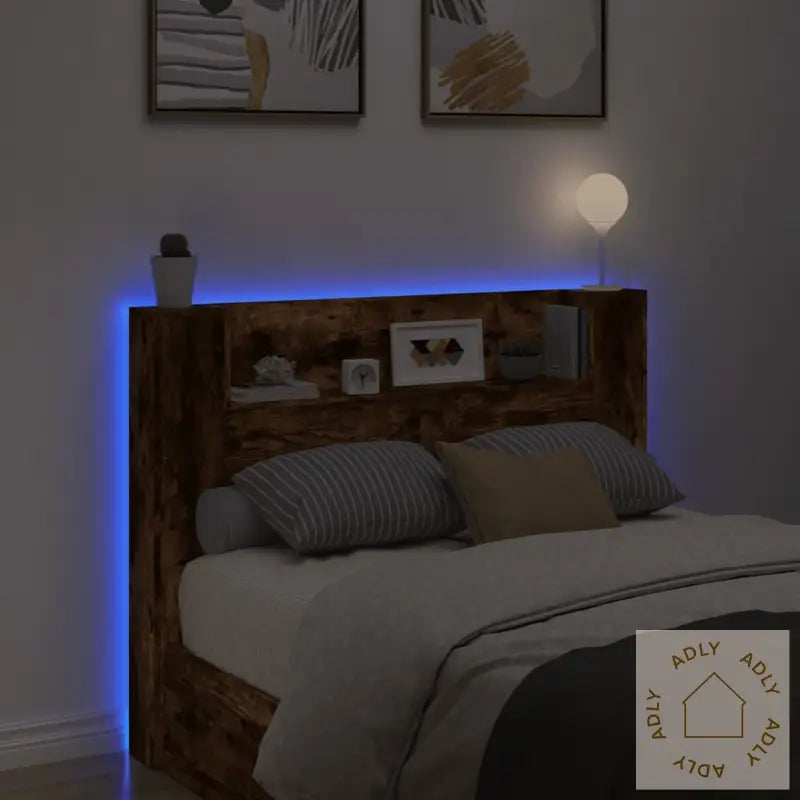 Hodegavl Skap Med Led Røkt Eik 140X16,5X103,5 Cm