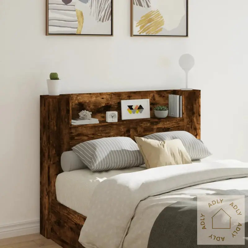 Hodegavl Skap Med Led Røkt Eik 140X16,5X103,5 Cm