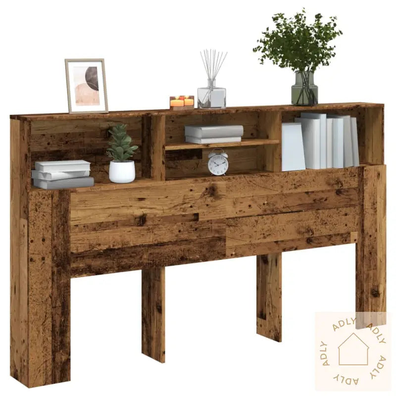 Hodegavl Med Hylle Gammelt Tre 180X19X103,5 Cm Konstruert Tre