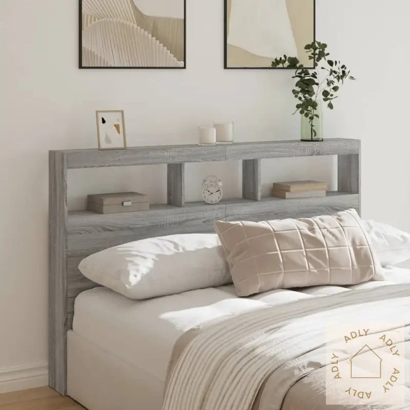 Hodegavl Skap Med Led Grå Sonoma 160X17X102 Cm