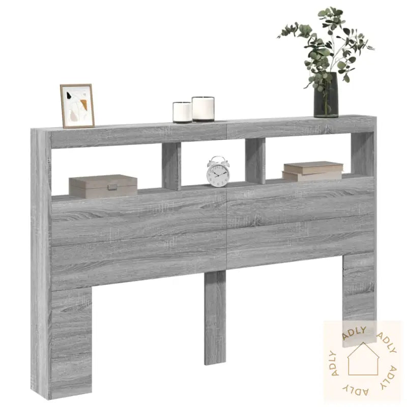 Hodegavl Skap Med Led Grå Sonoma 160X17X102 Cm