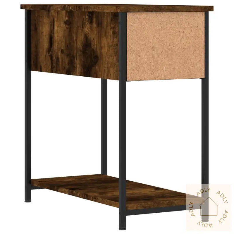 Nattbord 2 Stk Røkt Eik 30X60X60 Cm Konstruert Tre