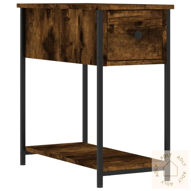 Nattbord 2 Stk Røkt Eik 30X60X60 Cm Konstruert Tre