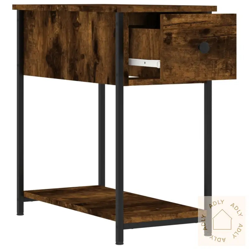 Nattbord 2 Stk Røkt Eik 30X60X60 Cm Konstruert Tre