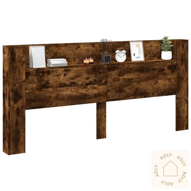 Hodegavl Skap Med Led Røkt Eik 220X16,5X103,5 Cm