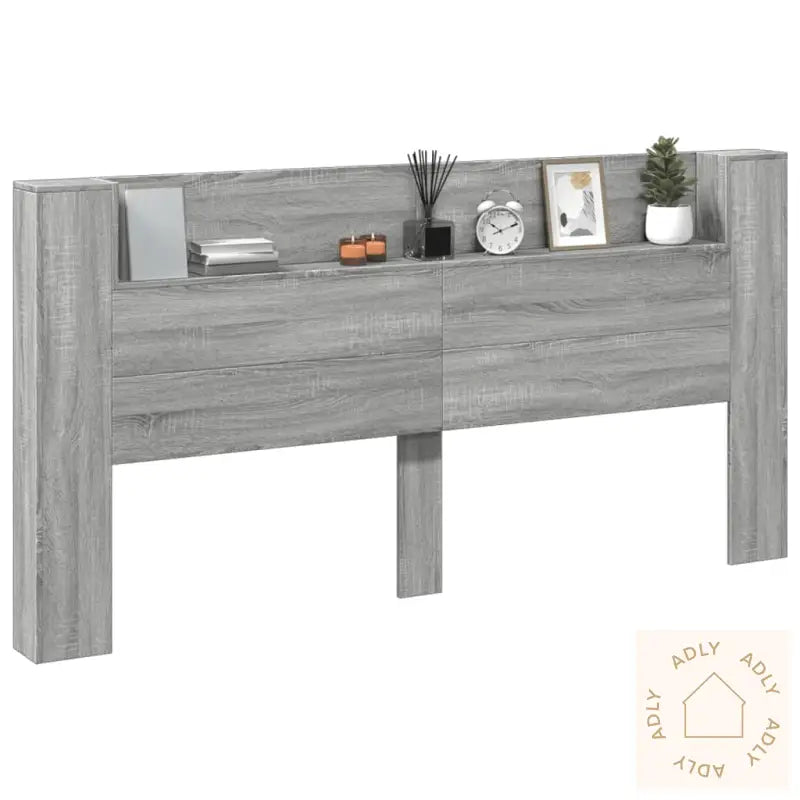 Hodegavl Skap Med Led Grå Sonoma 200X16,5X103,5 Cm