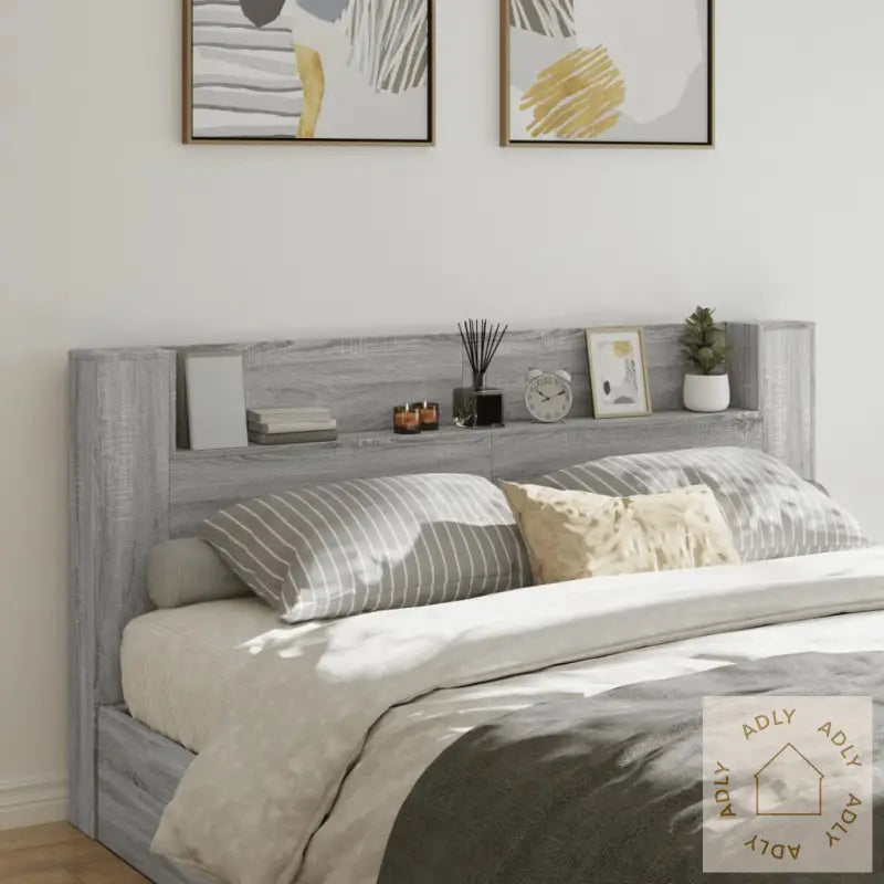 Hodegavl Skap Med Led Grå Sonoma 200X16,5X103,5 Cm
