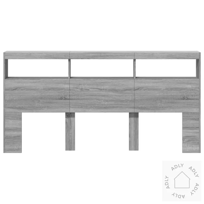 Hodegavl Skap Med Led Grå Sonoma 200X17X102 Cm