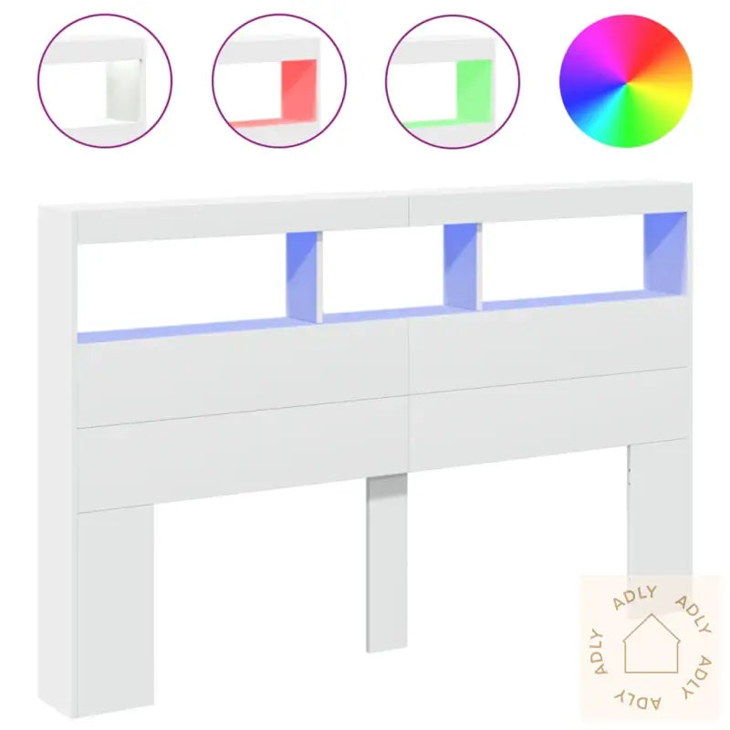 Hodegavl Skap Med Led Hvit 160X17X102 Cm