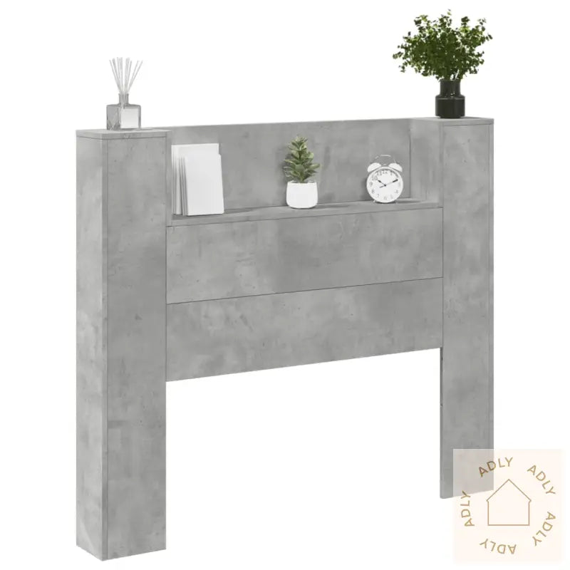 Hodegavl Skap Med Led Betonggrå 120X16,5X103,5 Cm