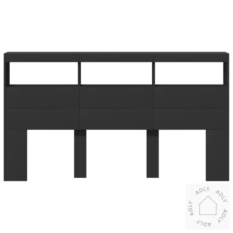 Hodegavl Skap Med Led Svart 180X17X102 Cm