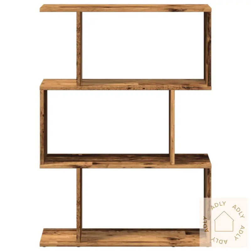 Romdeler Bokhylle 3 Lag Gammelt Tre 70X24X97 Cm Konstruert Tre