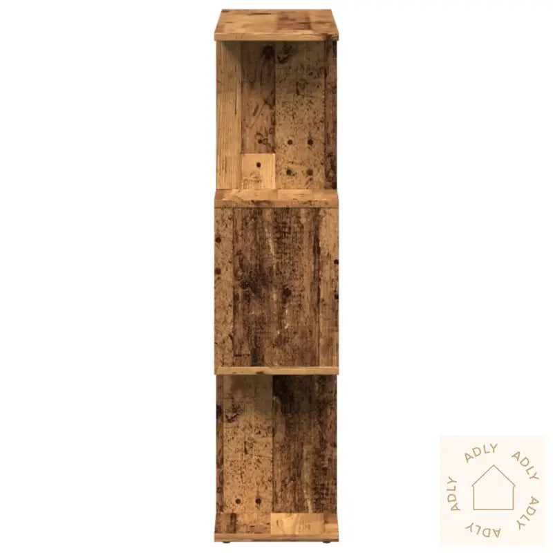 Romdeler Bokhylle 3 Lag Gammelt Tre 70X24X97 Cm Konstruert Tre