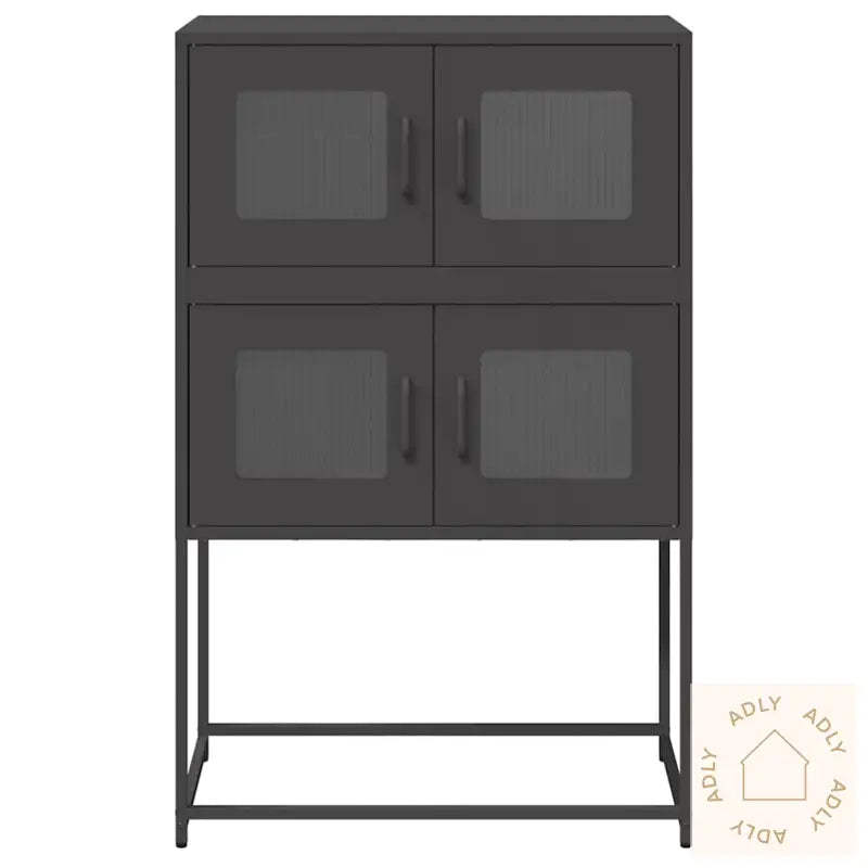 Highboard Sort 68X39X107 Cm Stål