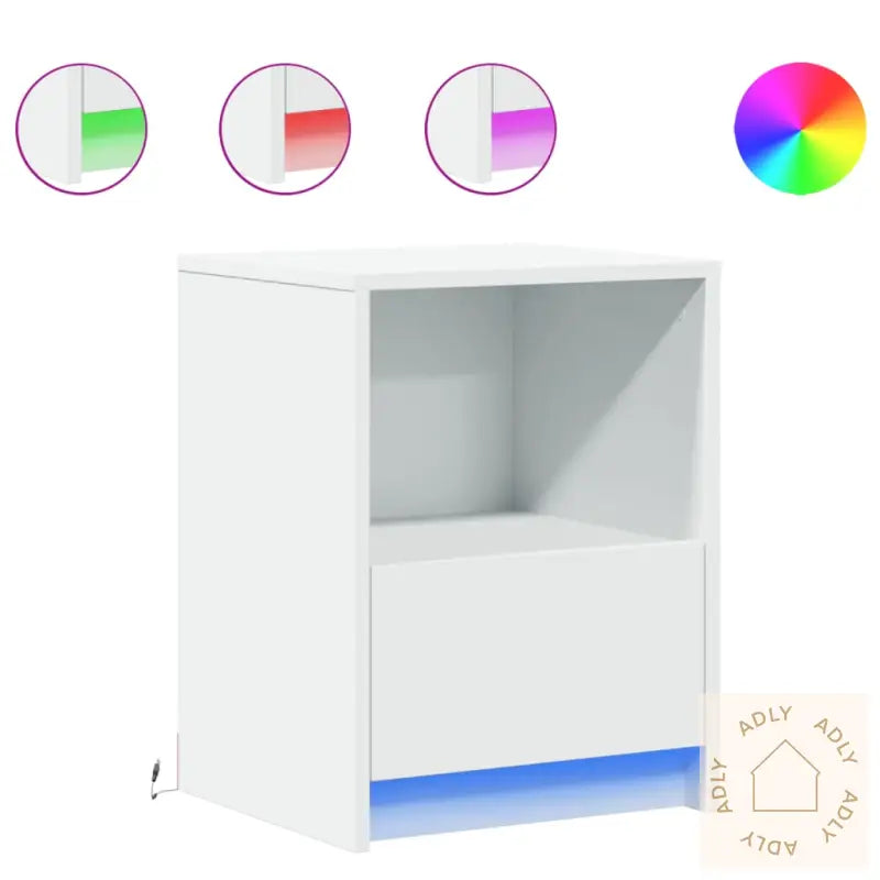 Nattbord Med Led 2 Stk Hvit Konstruert Tre