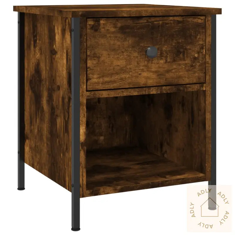 Nattbord 2 Stk Røkt Eik 40X42X50 Cm Konstruert Tre