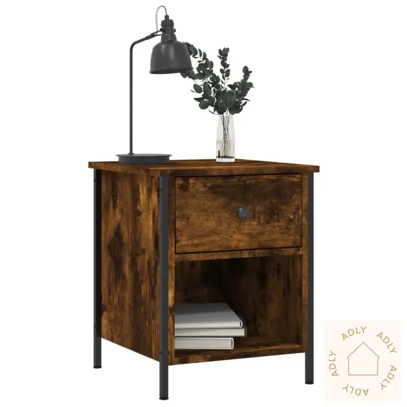 Nattbord 2 Stk Røkt Eik 40X42X50 Cm Konstruert Tre