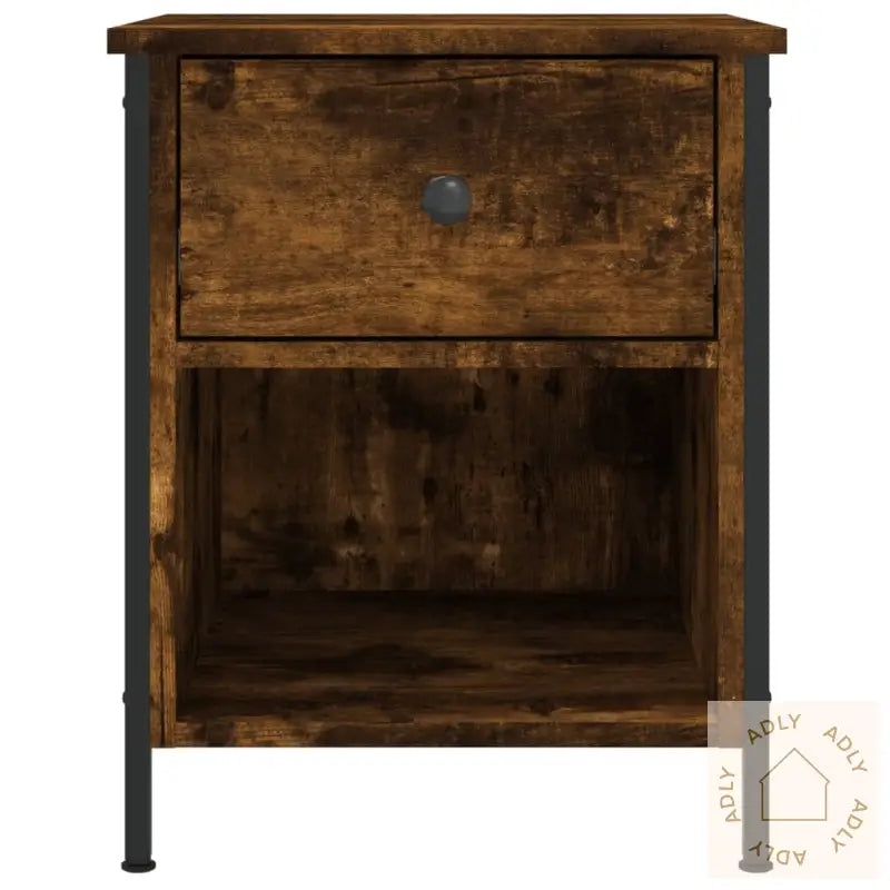 Nattbord 2 Stk Røkt Eik 40X42X50 Cm Konstruert Tre