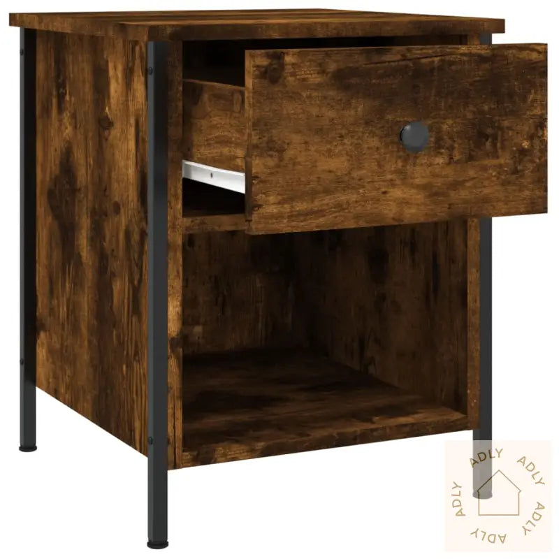 Nattbord 2 Stk Røkt Eik 40X42X50 Cm Konstruert Tre